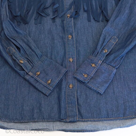 DG2 Diane Gilman Western Button Up Shirt XL Womens Fringe Rodeo Country Festival - Picture 8 of 14